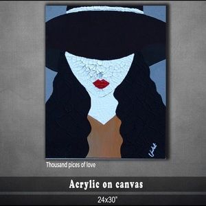 Thousand pieces of love mix media on canvas